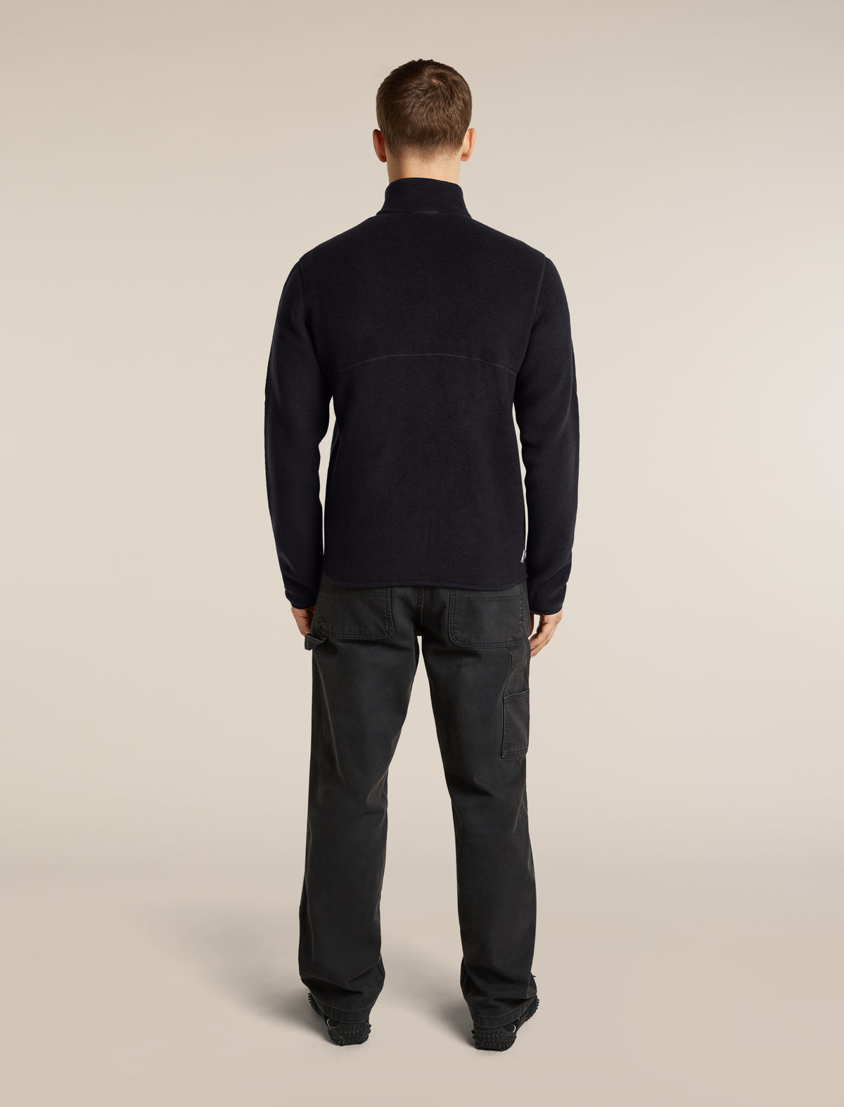 Men's Merino Blend 800 RealFleece™  Classic Pile Long Sleeve Zip Black - 7