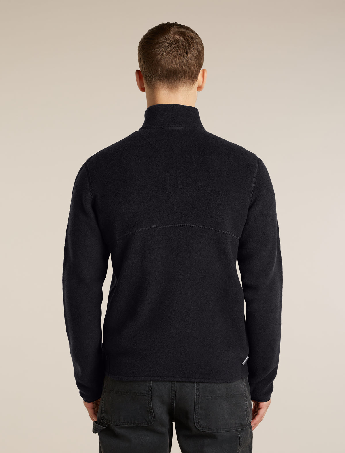 Men's Merino Blend 800 RealFleece™  Classic Pile Long Sleeve Zip Black - 2