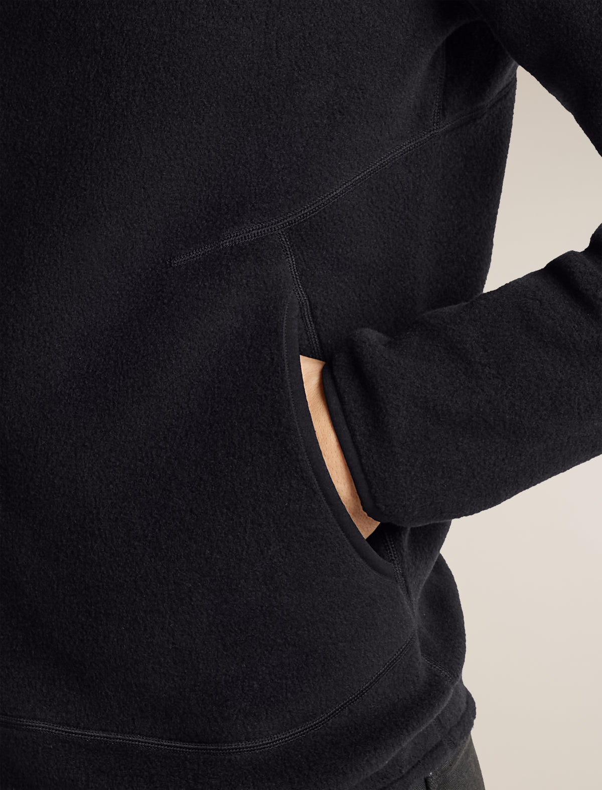 Men's Merino Blend 800 RealFleece™  Classic Pile Long Sleeve Zip Black - 8