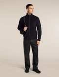 Men's Merino Blend 800 RealFleece™  Classic Pile Long Sleeve Zip Black - 4