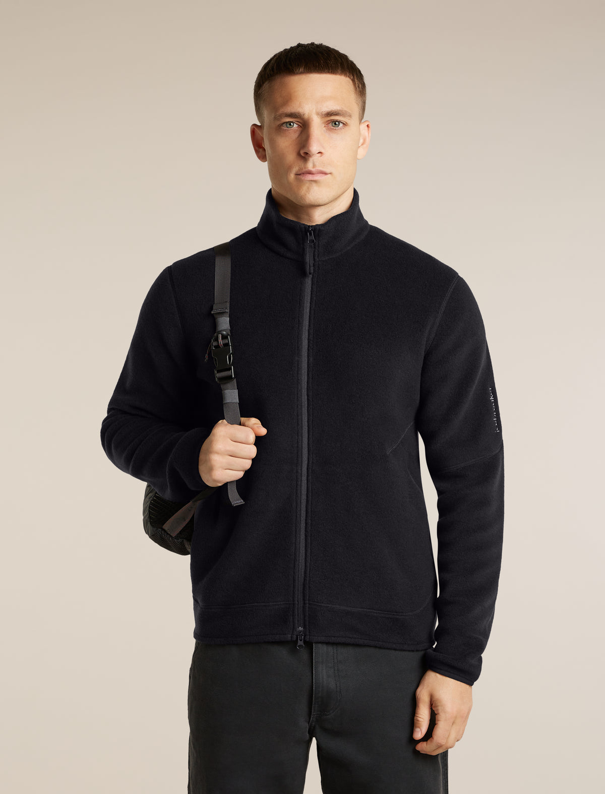 Men's Merino Blend 800 RealFleece™  Classic Pile Long Sleeve Zip Black - 5