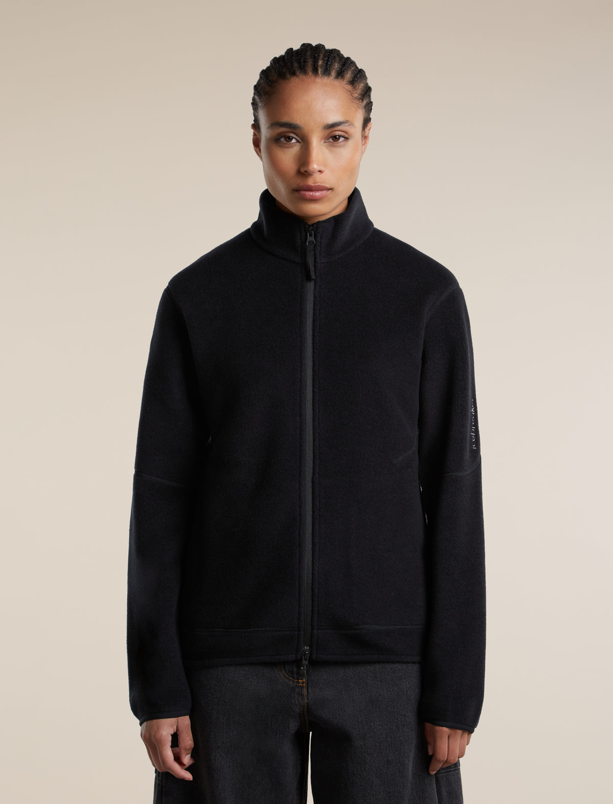 Women's Merino Blend 800 RealFleece™  Classic Pile Long Sleeve Zip Black - 1