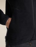 Women's Merino Blend 800 RealFleece™  Classic Pile Long Sleeve Zip Black - 7
