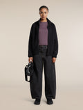 Women's Merino Blend 800 RealFleece™  Classic Pile Long Sleeve Zip Black - 4
