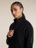 Women's Merino Blend 800 RealFleece™  Classic Pile Long Sleeve Zip Black - 6
