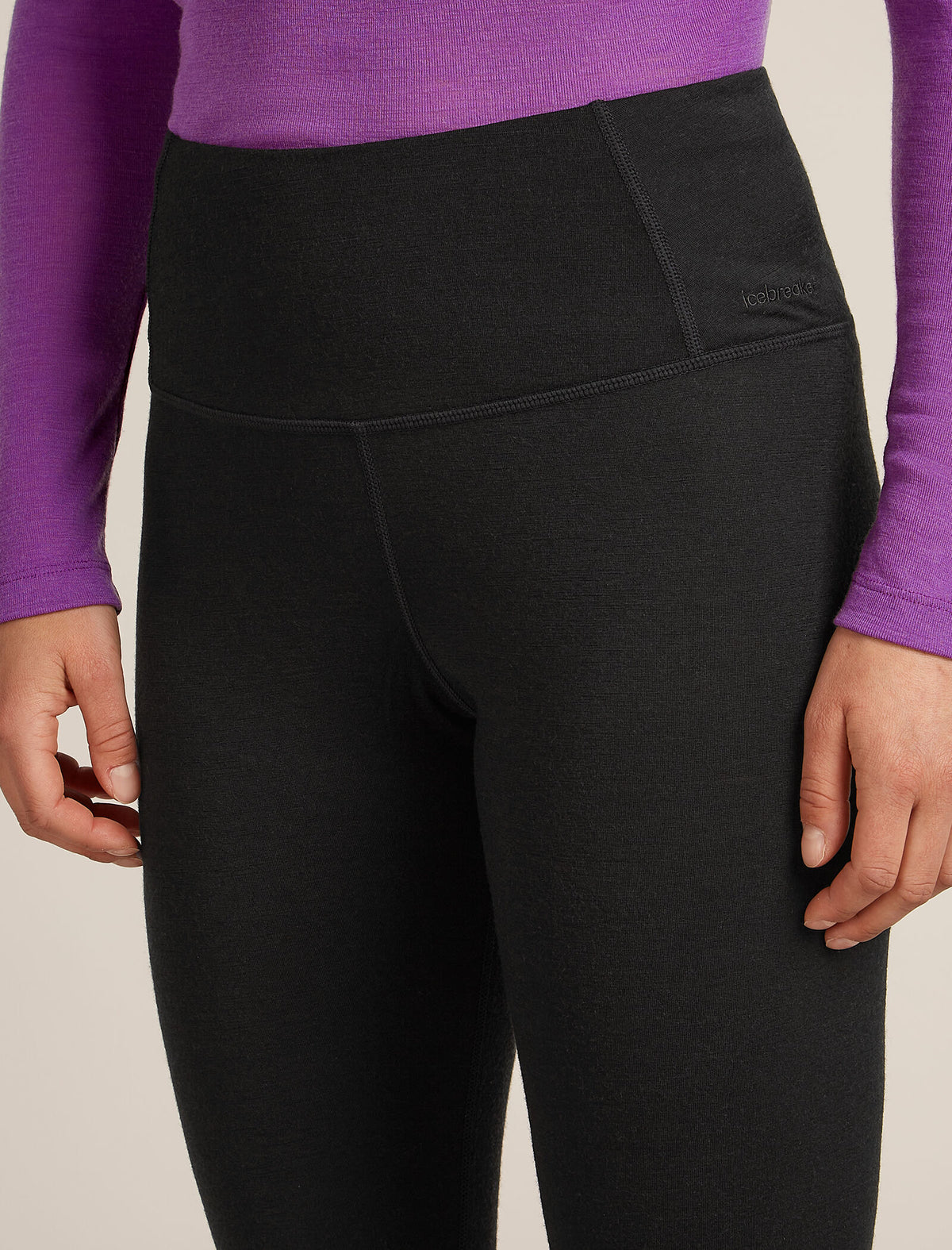 Merino 200 Oasis High Rise Thermal Leggings Black - 5
