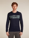 Merino 200 Oasis Long Sleeve Crew Thermal Top Elevation Line Midnight navy - 1
