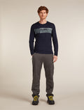 Merino 200 Oasis Long Sleeve Crew Thermal Top Elevation Line Midnight navy - 3