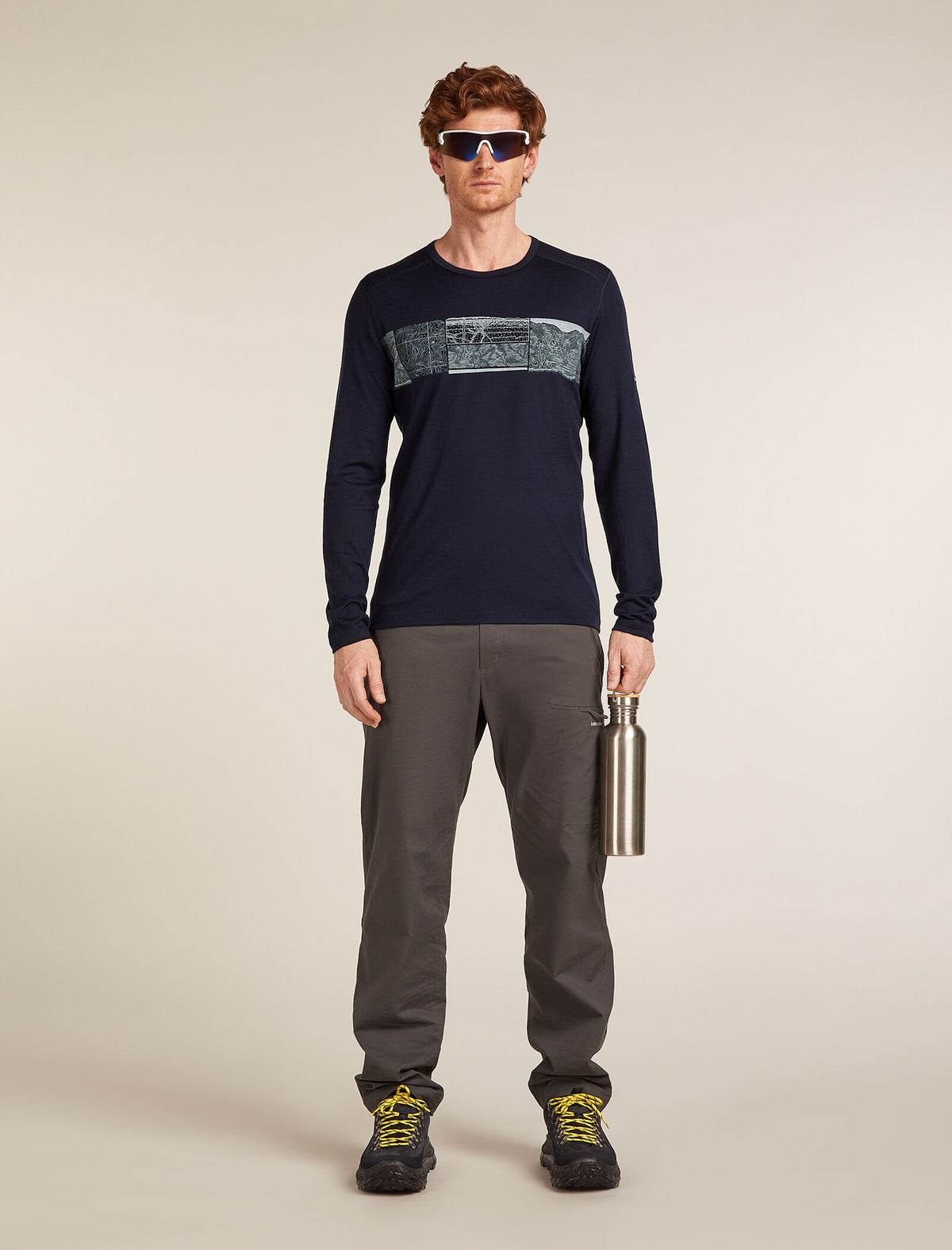 Merino 200 Oasis Long Sleeve Crew Thermal Top Elevation Line Midnight navy - 4