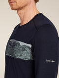 Merino 200 Oasis Long Sleeve Crew Thermal Top Elevation Line Midnight navy - 6