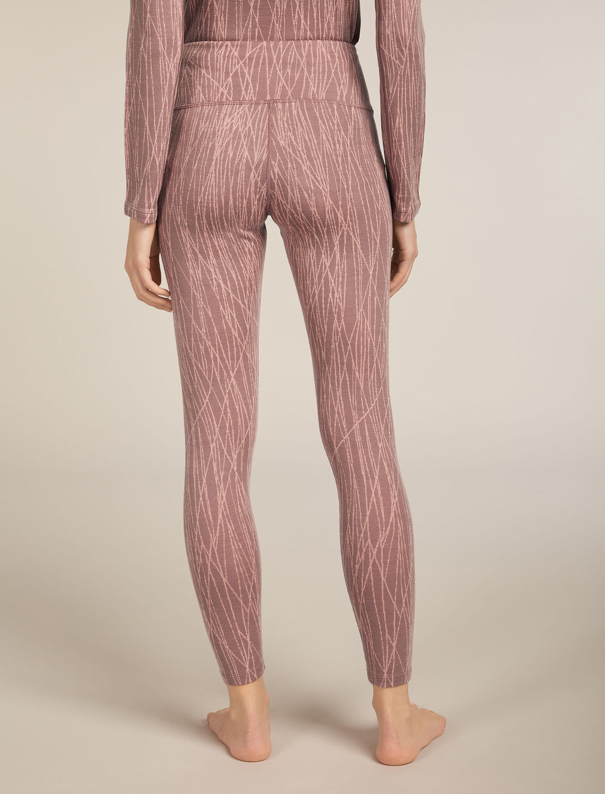Merino 260 Tech Vertex High Rise Thermal Leggings Delta Lines Summit/Blush - 2