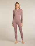 Merino 260 Tech Vertex High Rise Thermal Leggings Delta Lines Summit/Blush - 3