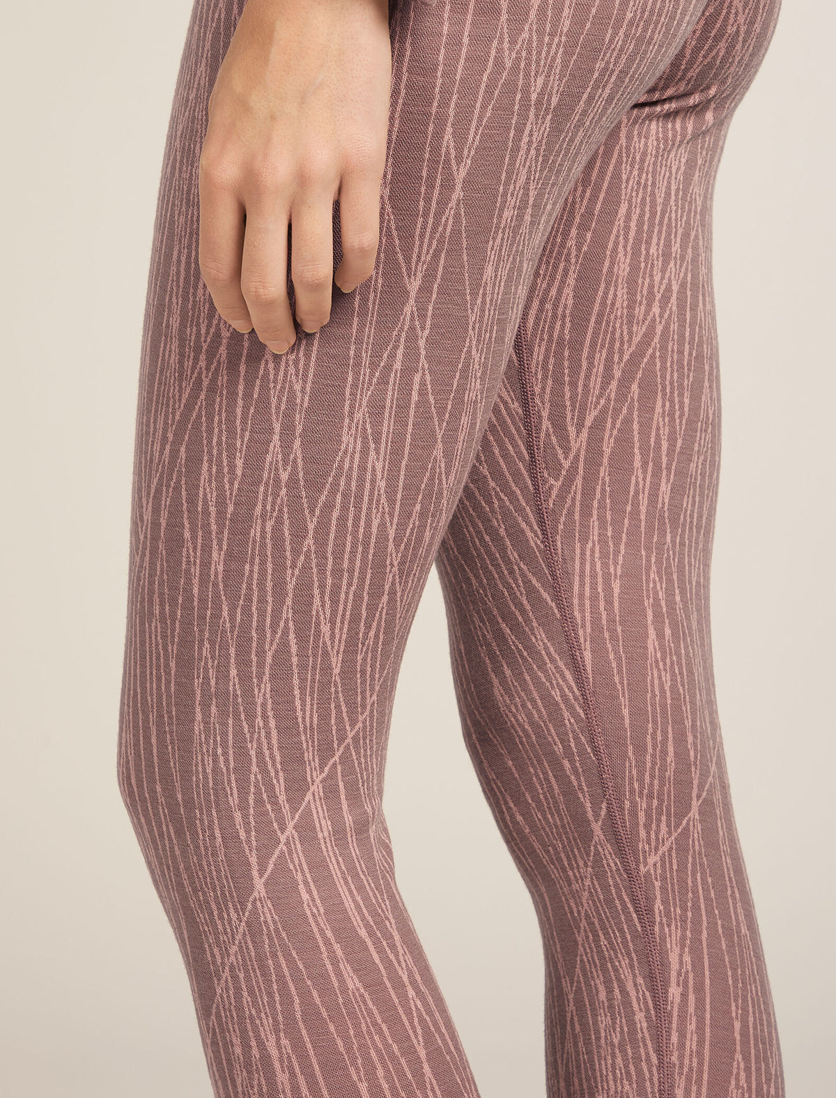 Merino 260 Tech Vertex High Rise Thermal Leggings Delta Lines Summit/Blush - 5