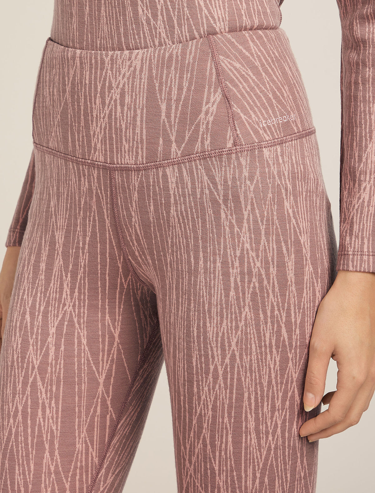Merino 260 Tech Vertex High Rise Thermal Leggings Delta Lines Summit/Blush - 6