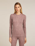 Merino 260 Tech Vertex Long Sleeve Crew Thermal Top Delta Lines Summit/Blush - 1