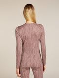 Merino 260 Tech Vertex Long Sleeve Crew Thermal Top Delta Lines Summit/Blush - 2