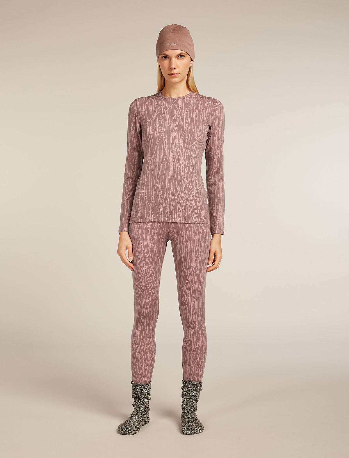 Merino 260 Tech Vertex Long Sleeve Crew Thermal Top Delta Lines Summit/Blush - 7