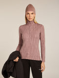 Merino 260 Tech Vertex Long Sleeve Half Zip Thermal Top Delta Lines Summit/Blush - 4