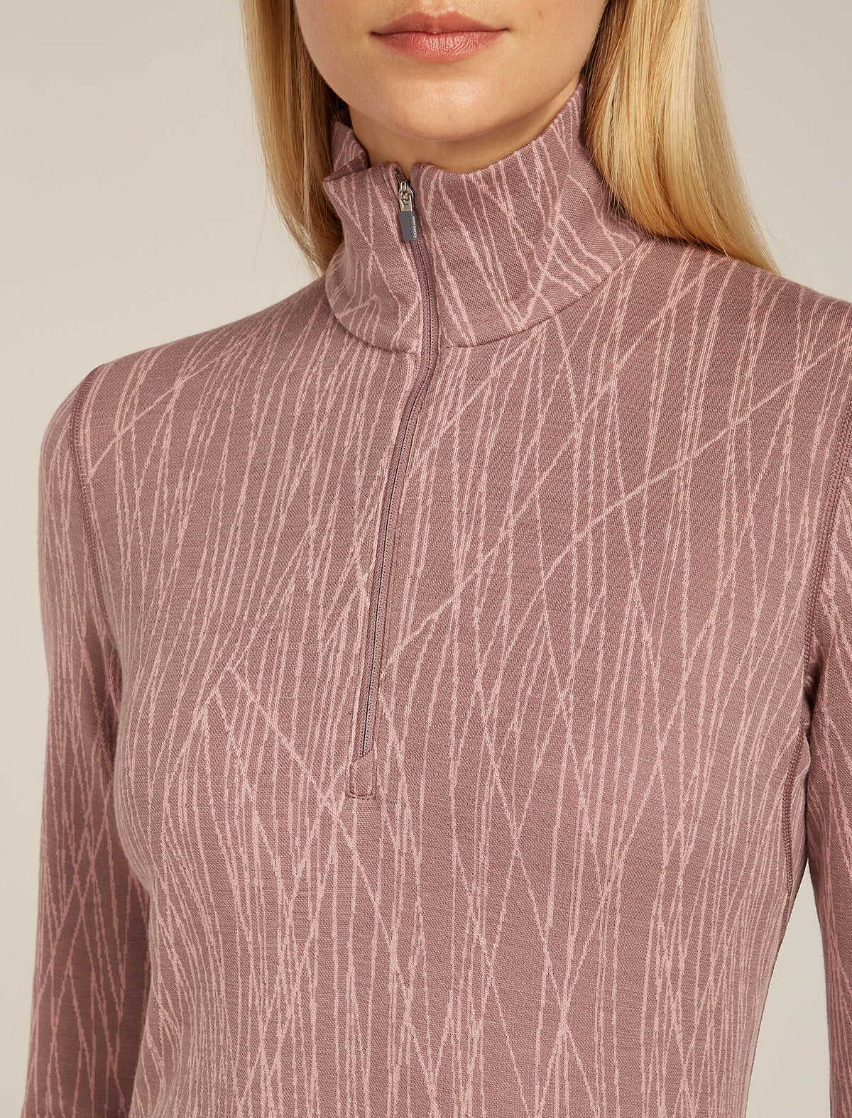 Merino 260 Tech Vertex Long Sleeve Half Zip Thermal Top Delta Lines Summit/Blush - 5