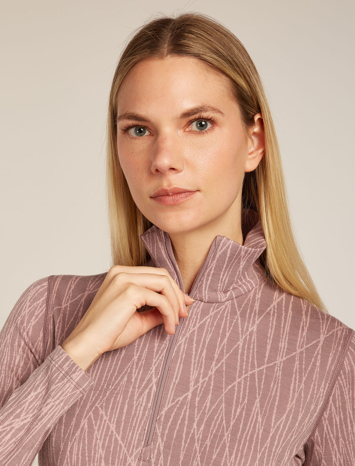 Merino 260 Tech Vertex Long Sleeve Half Zip Thermal Top Delta Lines Summit/Blush - 7