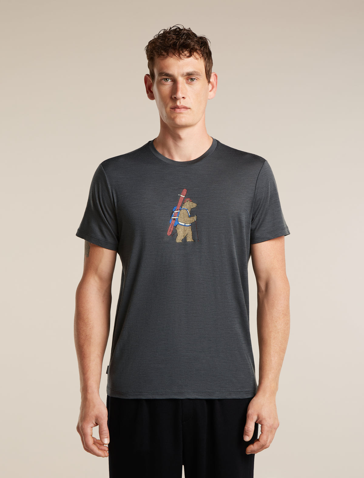 Men's Merino 150 Tech Lite Short Sleeve T Shirt Bear Tour Obsidian - 1