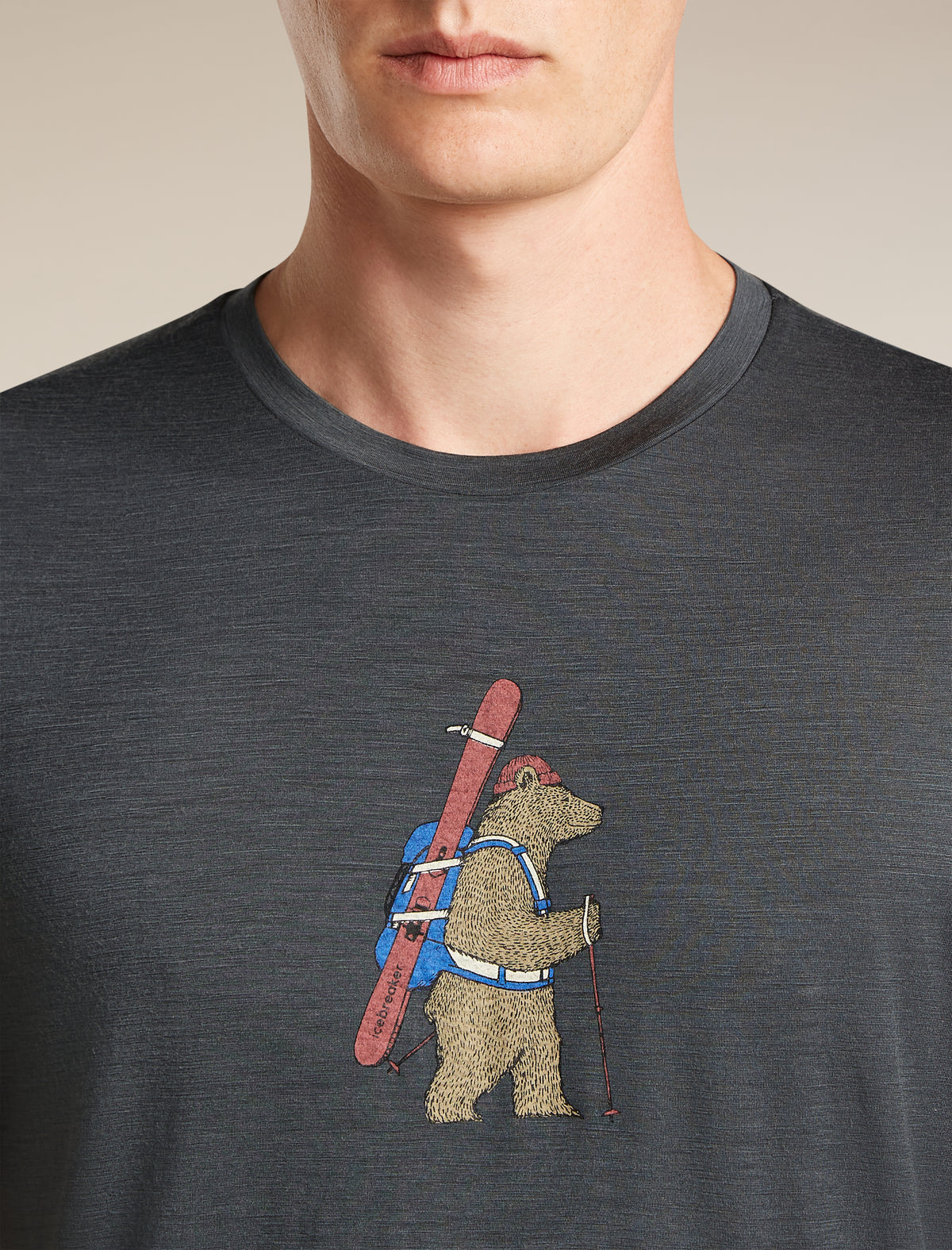Men's Merino 150 Tech Lite Short Sleeve T Shirt Bear Tour Obsidian - 6