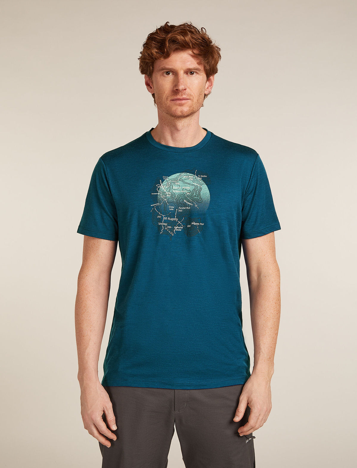 Merino 150 Tech Lite Short Sleeve T-Shirt Ruapehu Round Atlantis - 1