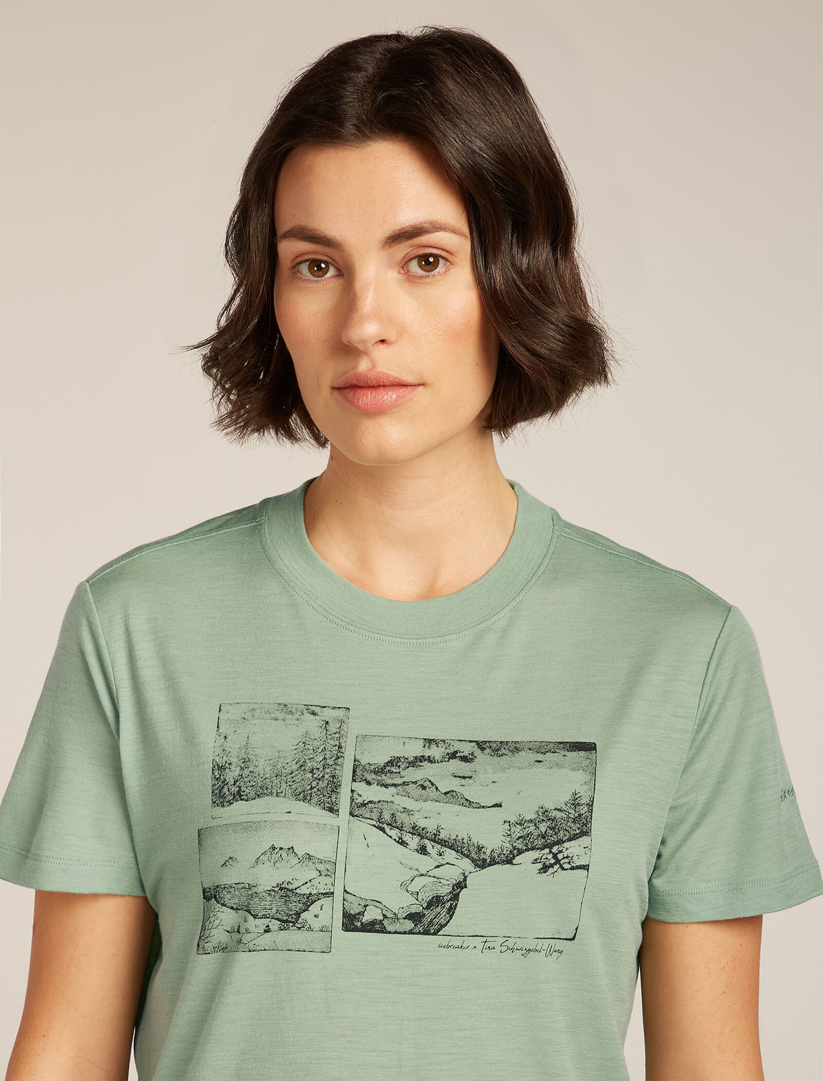 Merino 150 Tech Lite Short Sleeve Crop T-Shirt The Climb Seaglass - 5