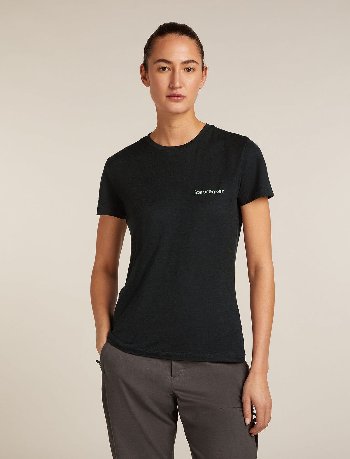 Merino 150 Tech Lite Short Sleeve T-Shirt IB Wordmark Black - 1