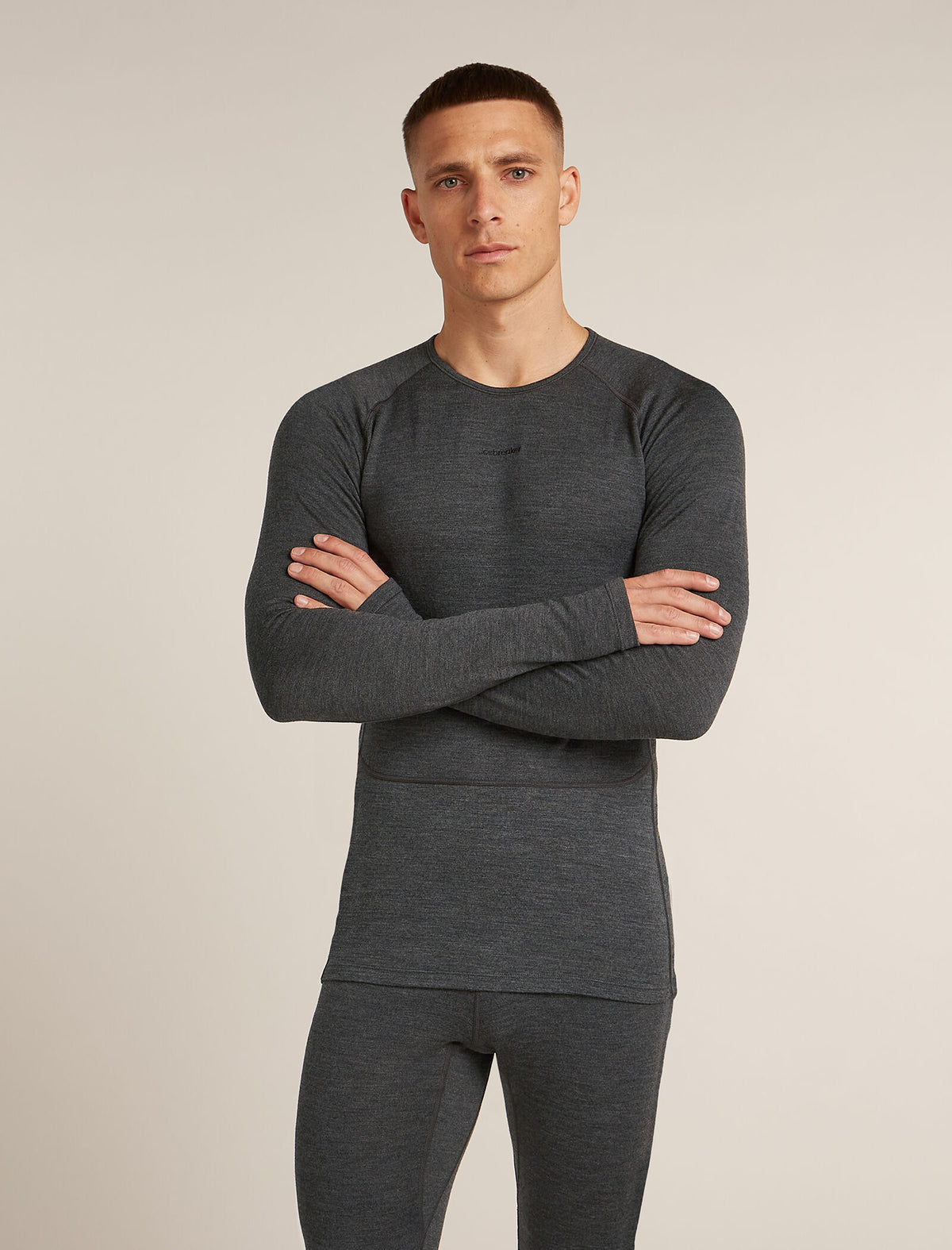 Men’s Merino 260 ZoneKnit™ Long Sleeve Crewe Jet hthr - 1