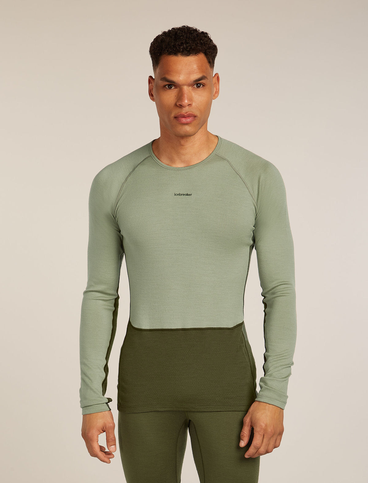 Men’s Merino 260 ZoneKnit™ long sleeve Crewe Loden/Lichen - 1