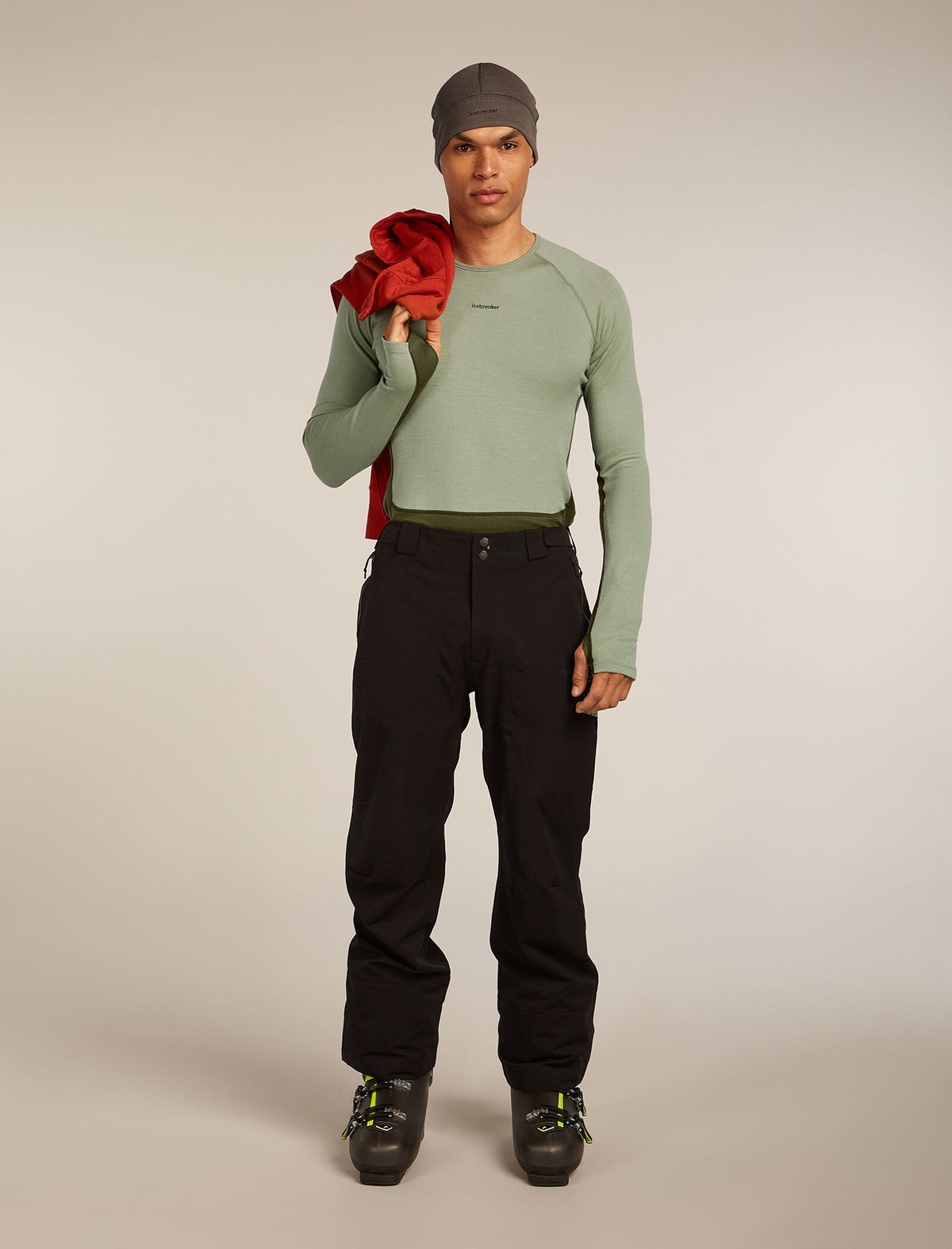 Men’s Merino 260 ZoneKnit™ long sleeve Crewe Loden/Lichen - 4