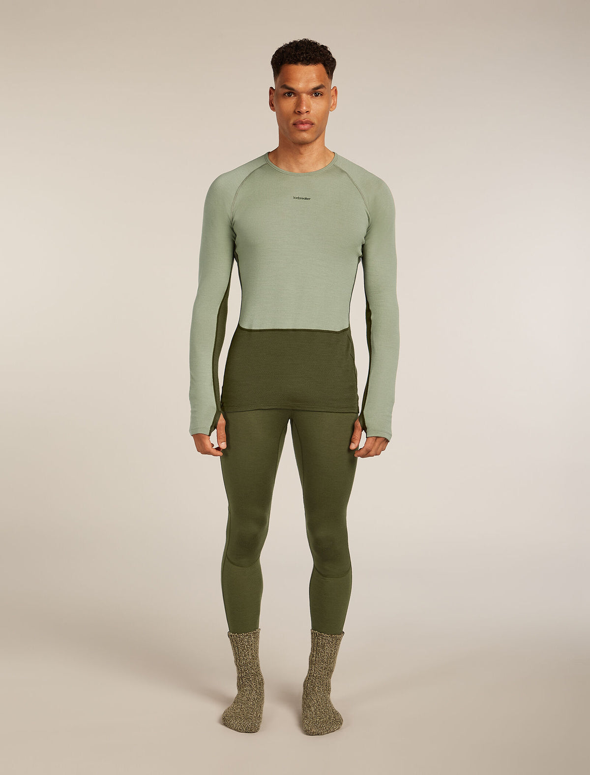 Men’s Merino 260 ZoneKnit™ long sleeve Crewe Loden/Lichen - 9