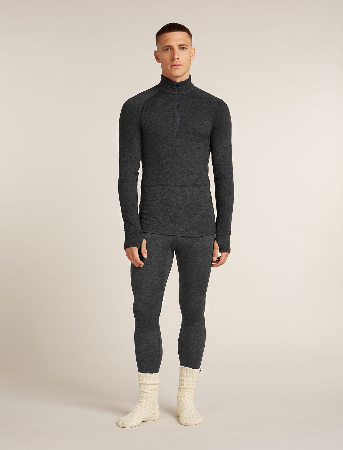 Men’s Merino 260 ZoneKnit™ long sleeve Half Zip Jet hthr - 10