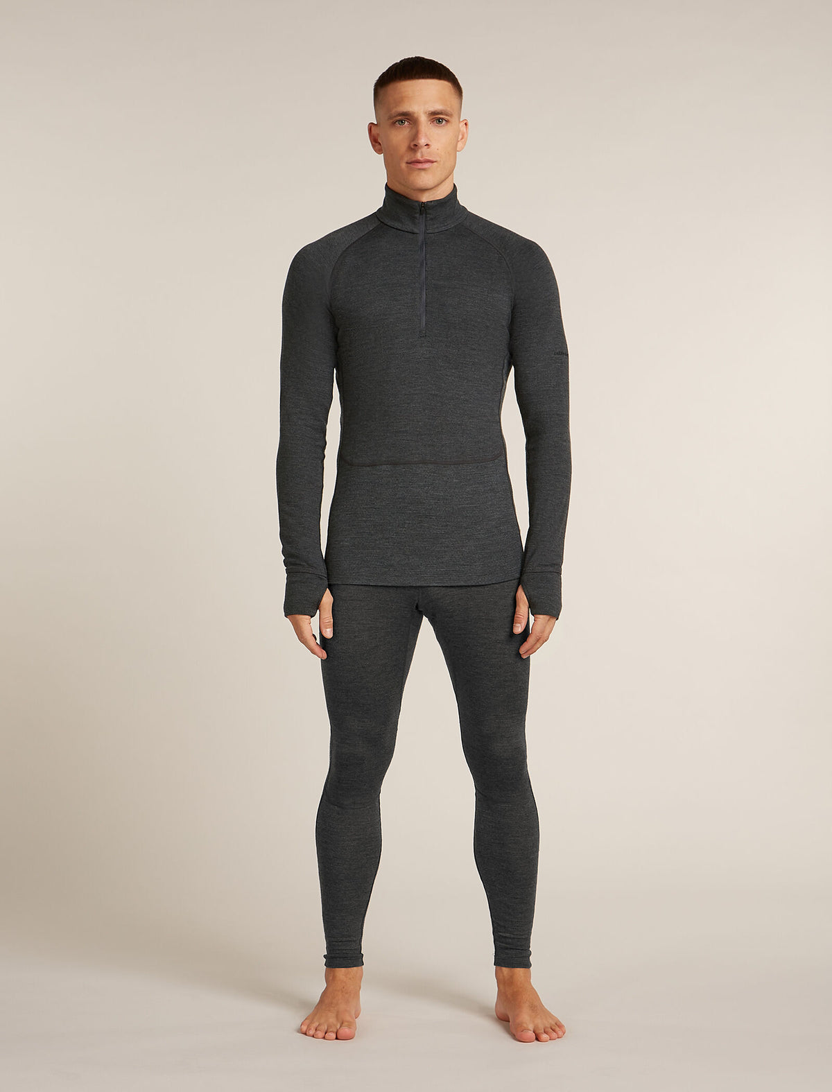 Men’s Merino 260 ZoneKnit™ long sleeve Half Zip Jet hthr - 3