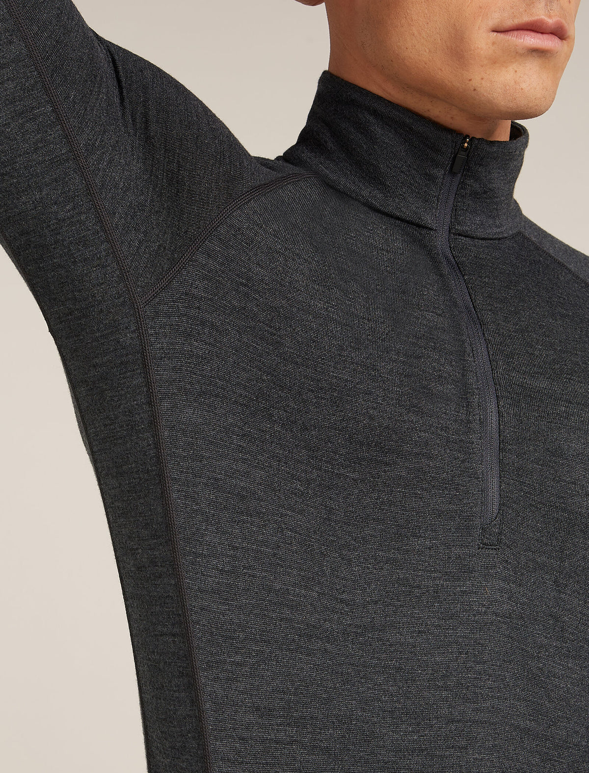 Men’s Merino 260 ZoneKnit™ long sleeve Half Zip Jet hthr - 8