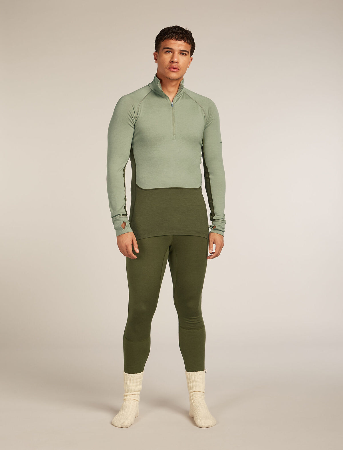 Men’s Merino 260 ZoneKnit™ long sleeve Half Zip Loden/Lichen - 10