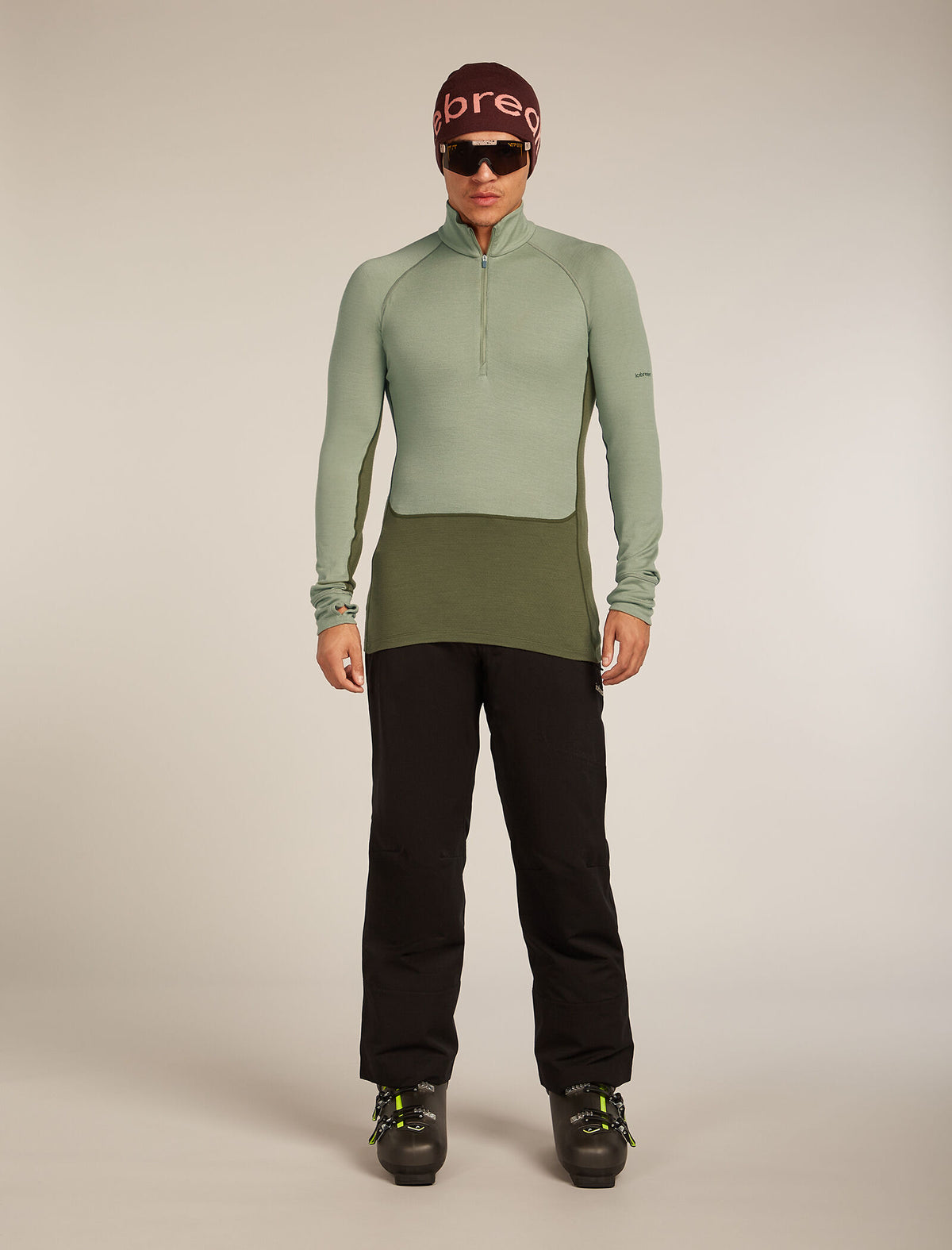 Men’s Merino 260 ZoneKnit™ long sleeve Half Zip Loden/Lichen - 4