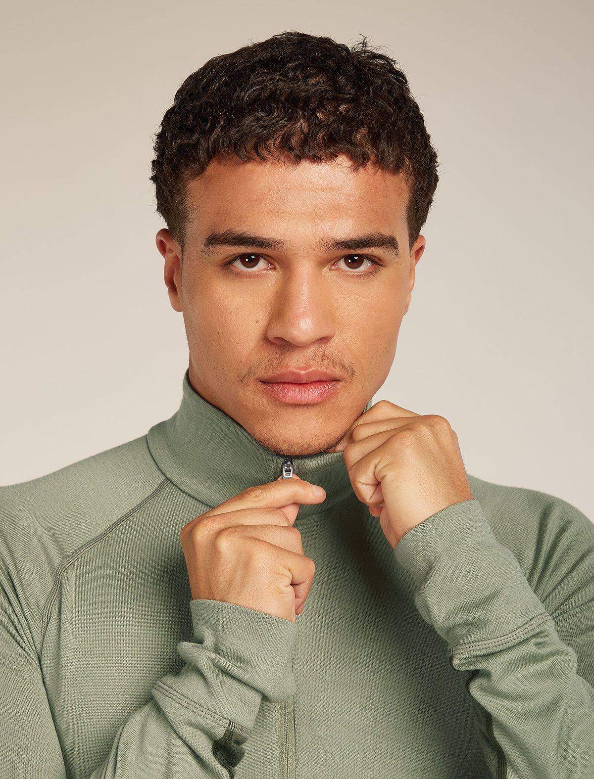 Men’s Merino 260 ZoneKnit™ long sleeve Half Zip Loden/Lichen - 7