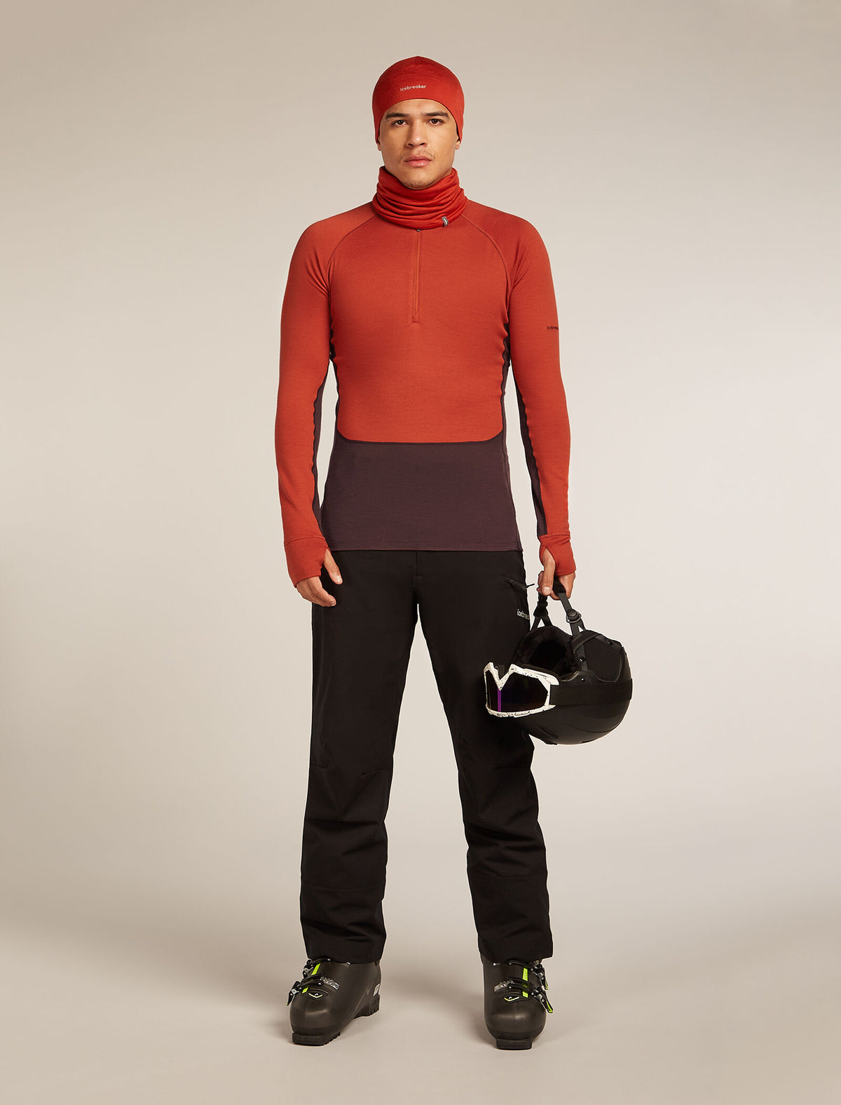 Men’s Merino 260 ZoneKnit™ long sleeve Half Zip Java/Agate - 4