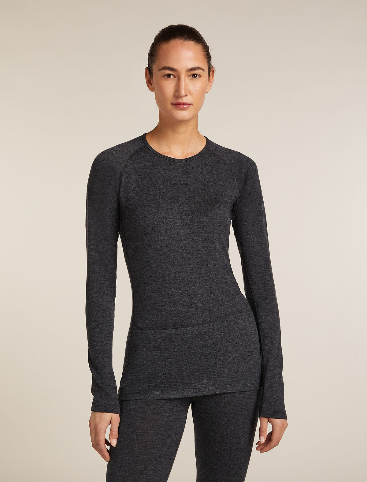Women’s Merino 260 ZoneKnit™ long sleeve Crewe Jet hthr - 1