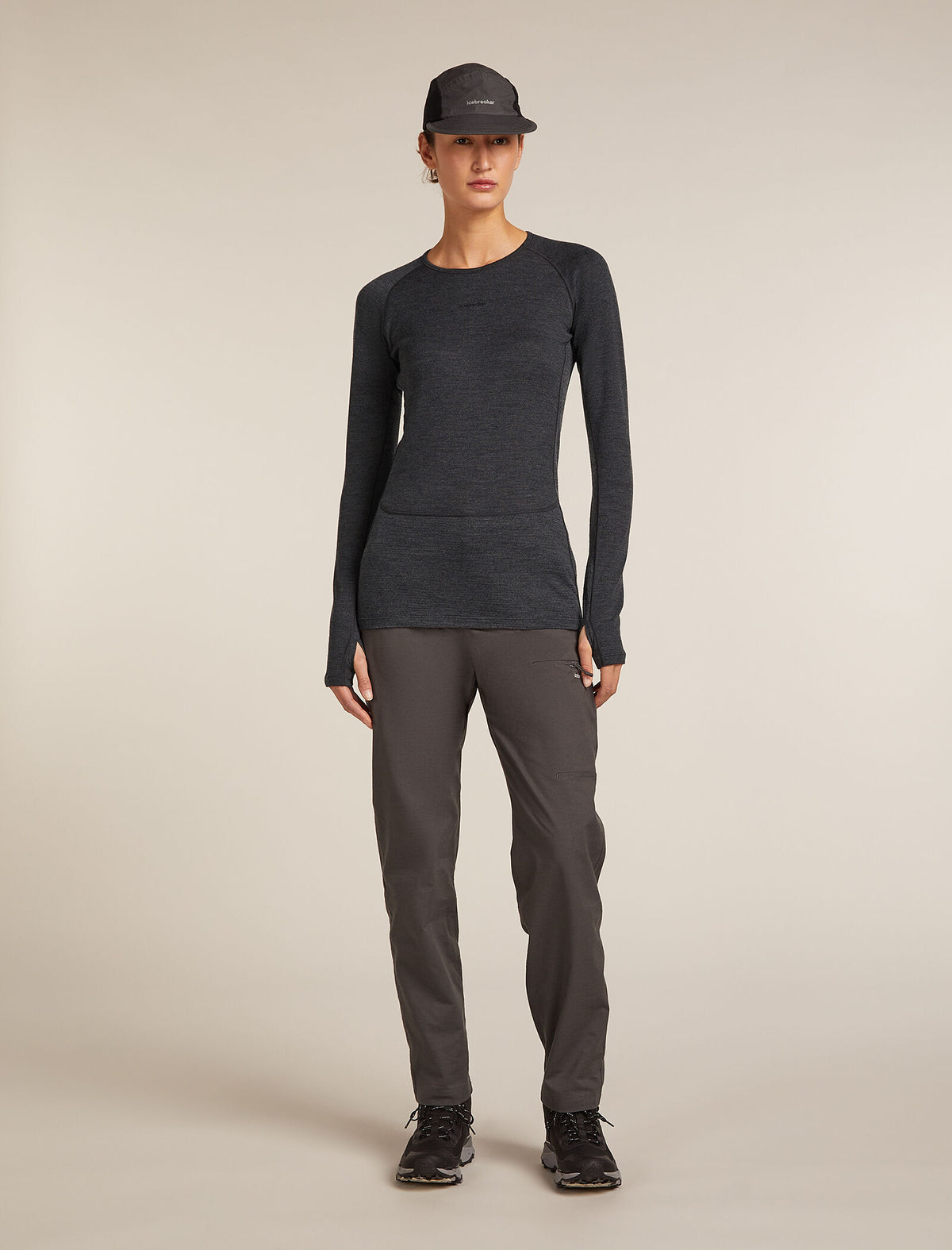 Women’s Merino 260 ZoneKnit™ long sleeve Crewe Jet hthr - 4
