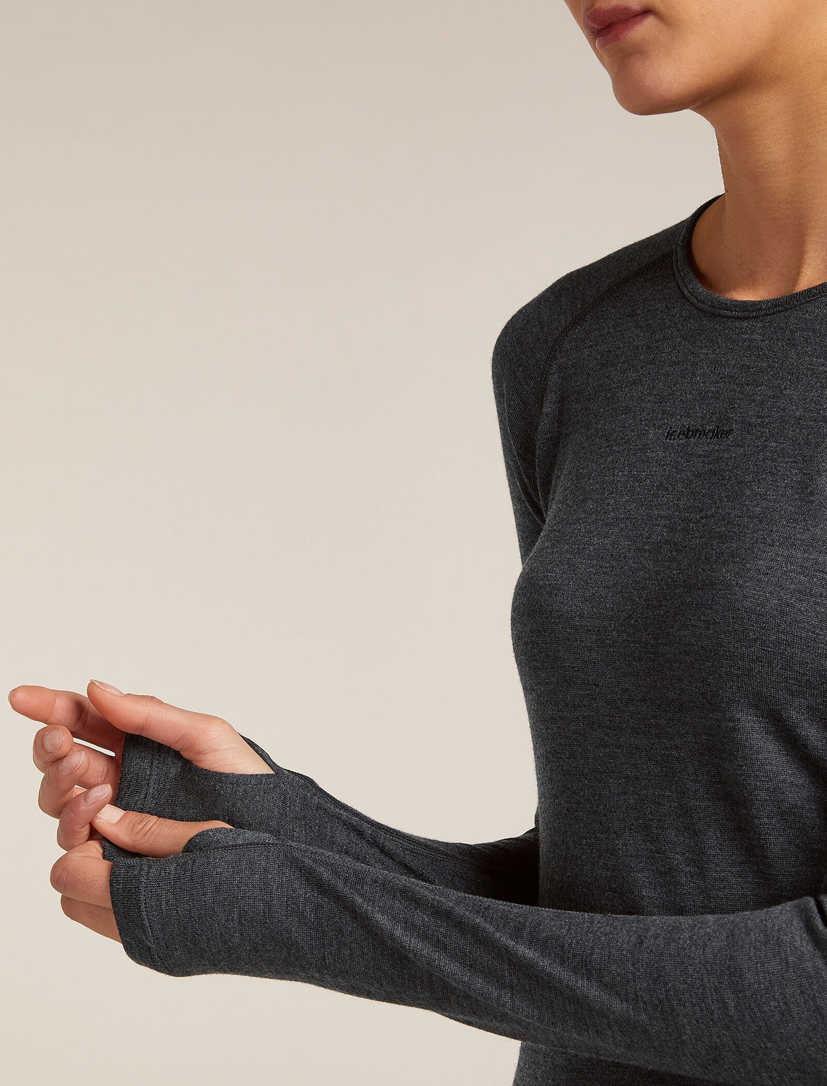 Women’s Merino 260 ZoneKnit™ long sleeve Crewe Jet hthr - 6