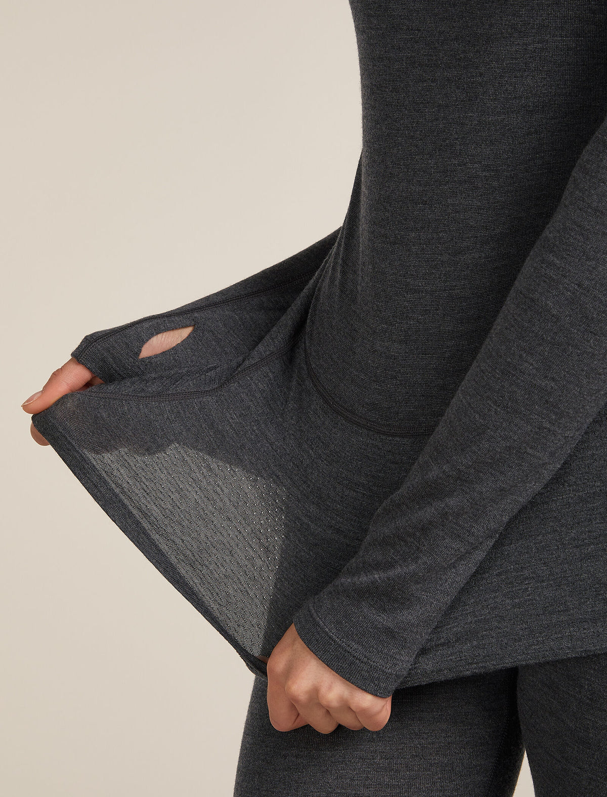 Women’s Merino 260 ZoneKnit™ long sleeve Crewe Jet hthr - 9