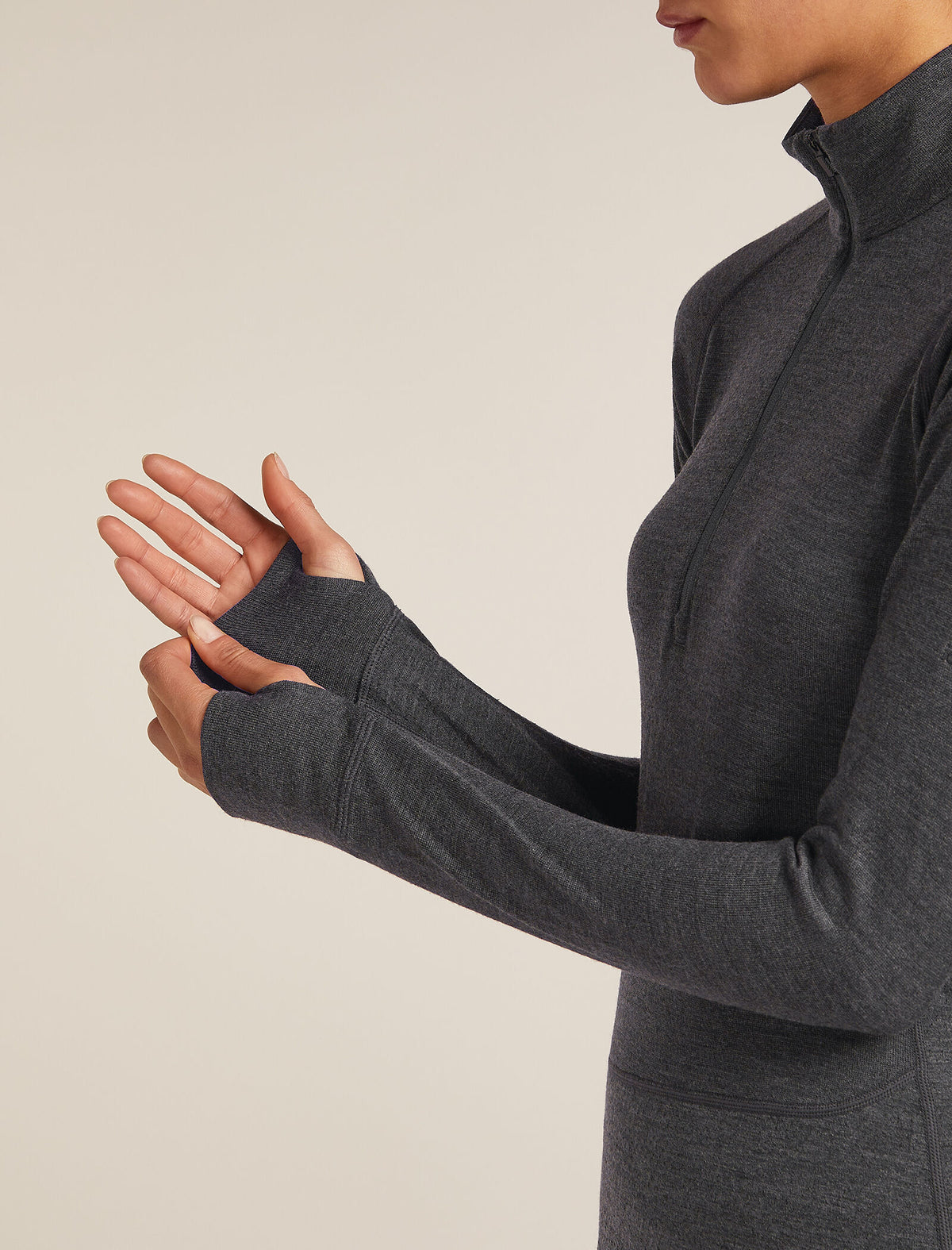 Women’s Merino 260 ZoneKnit™ long sleeve Half Zip Jet hthr - 6