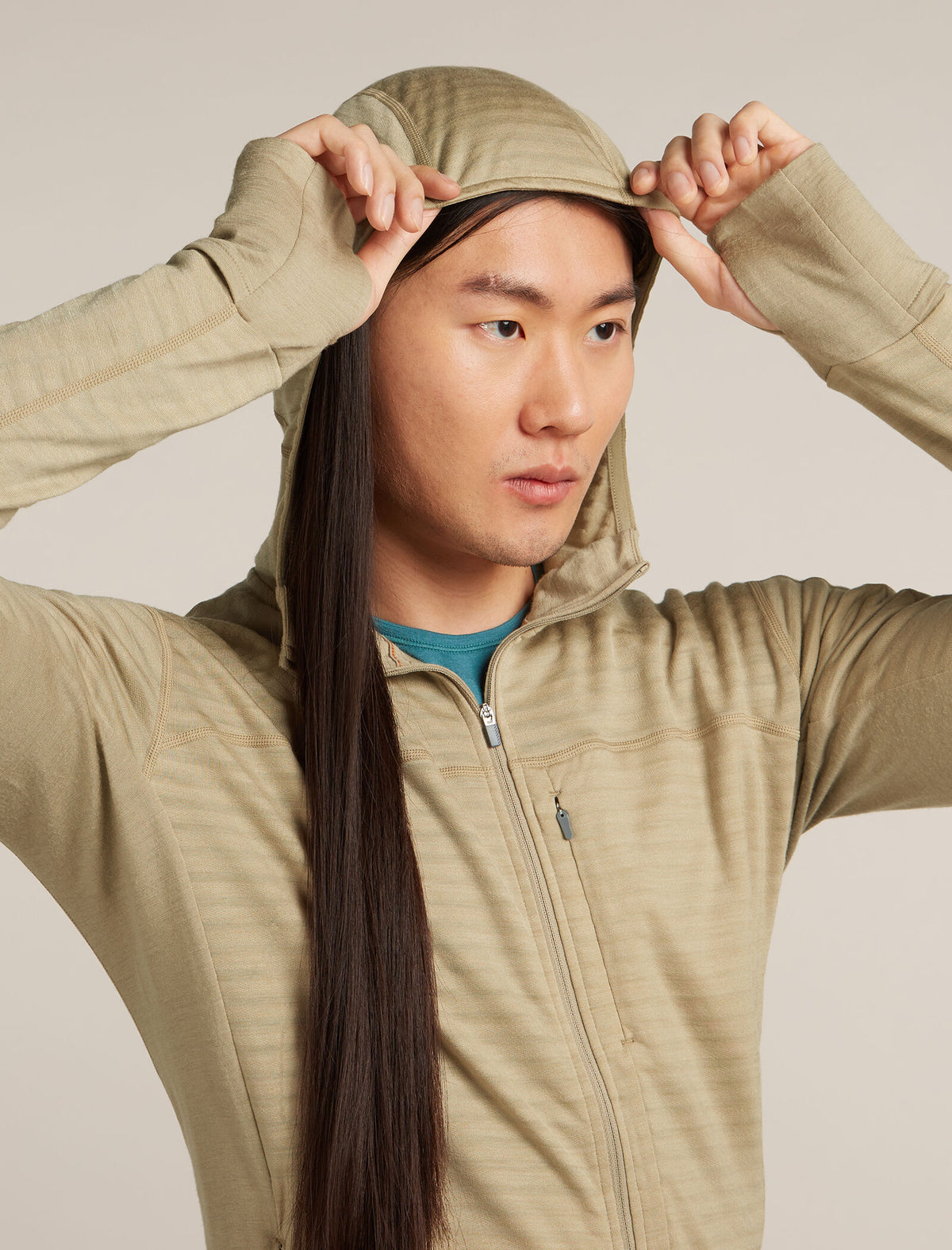 Men's Merino Blend 300 RealFleece™ Descender Long Sleeve Zip Hoodie Flagstone - 10