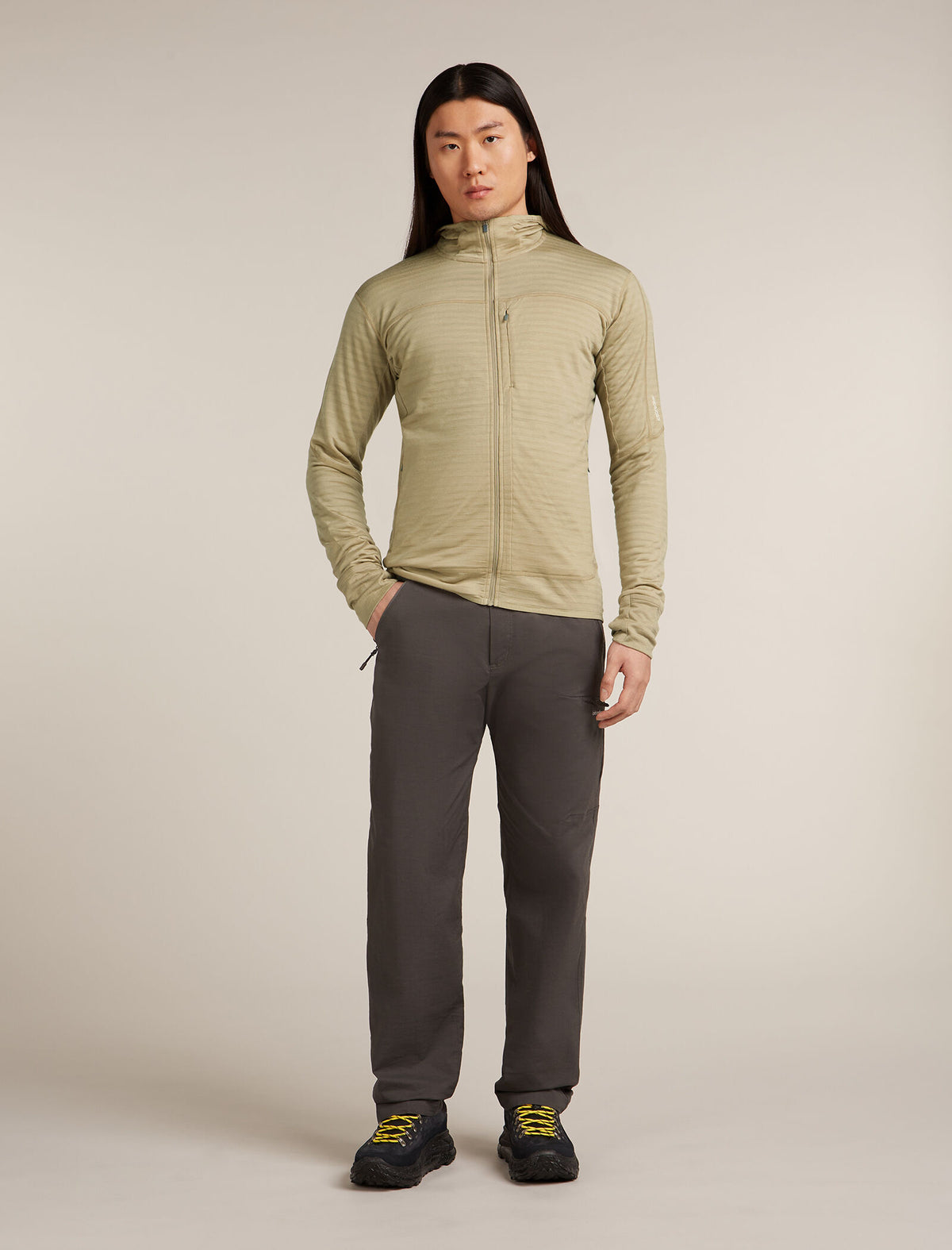 Men's Merino Blend 300 RealFleece™ Descender Long Sleeve Zip Hoodie Flagstone - 3