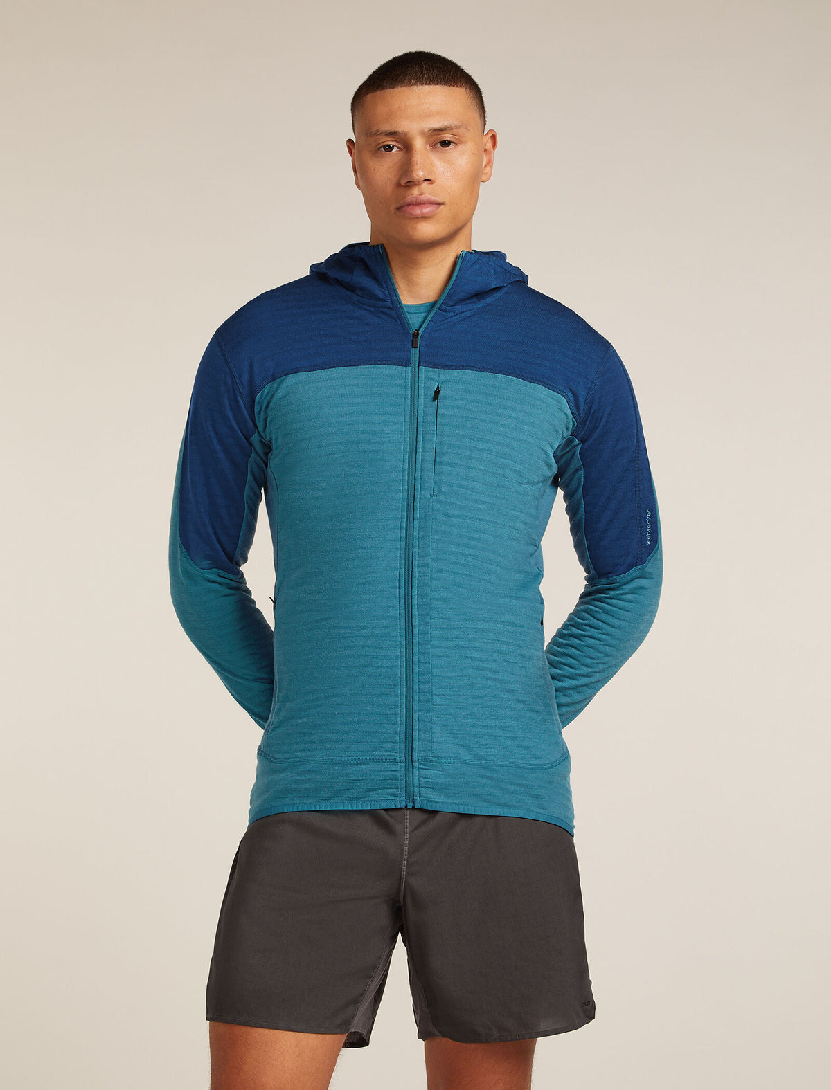 Merino Blend 300 RealFleece™ Descender Long Sleeve Zip Hoodie Topaz/Atlantis - 1