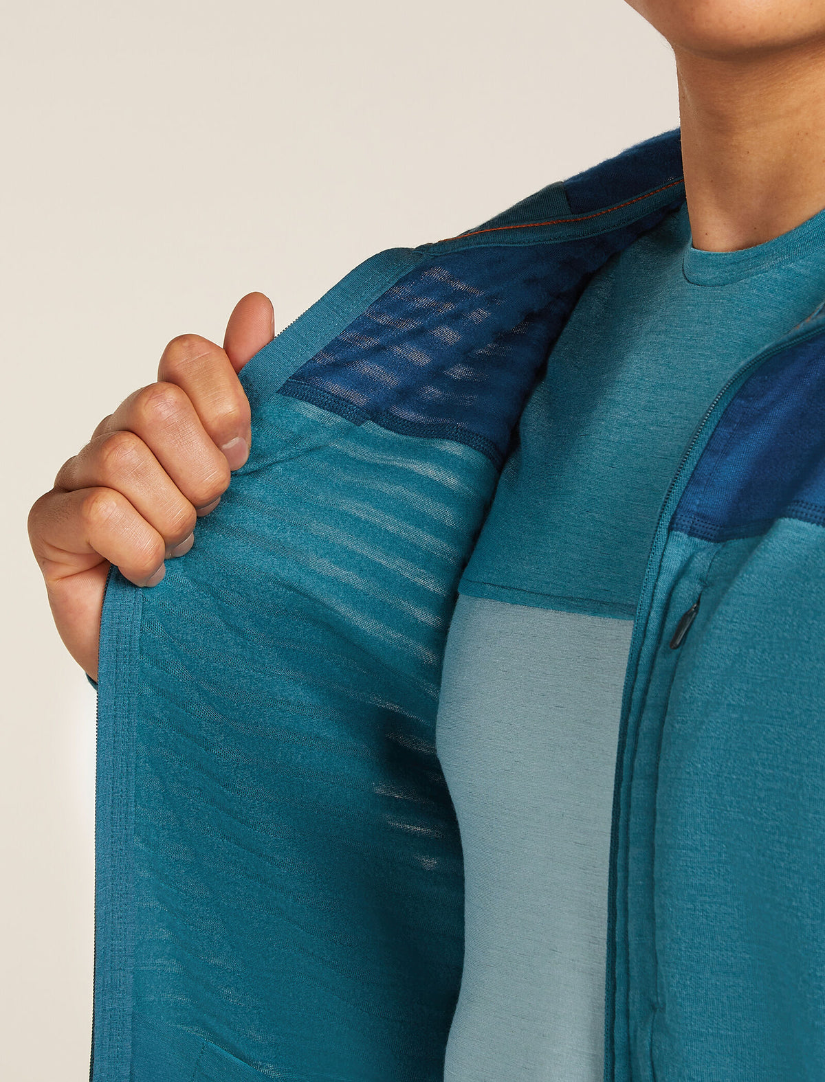 Merino Blend 300 RealFleece™ Descender Long Sleeve Zip Hoodie Topaz/Atlantis - 10