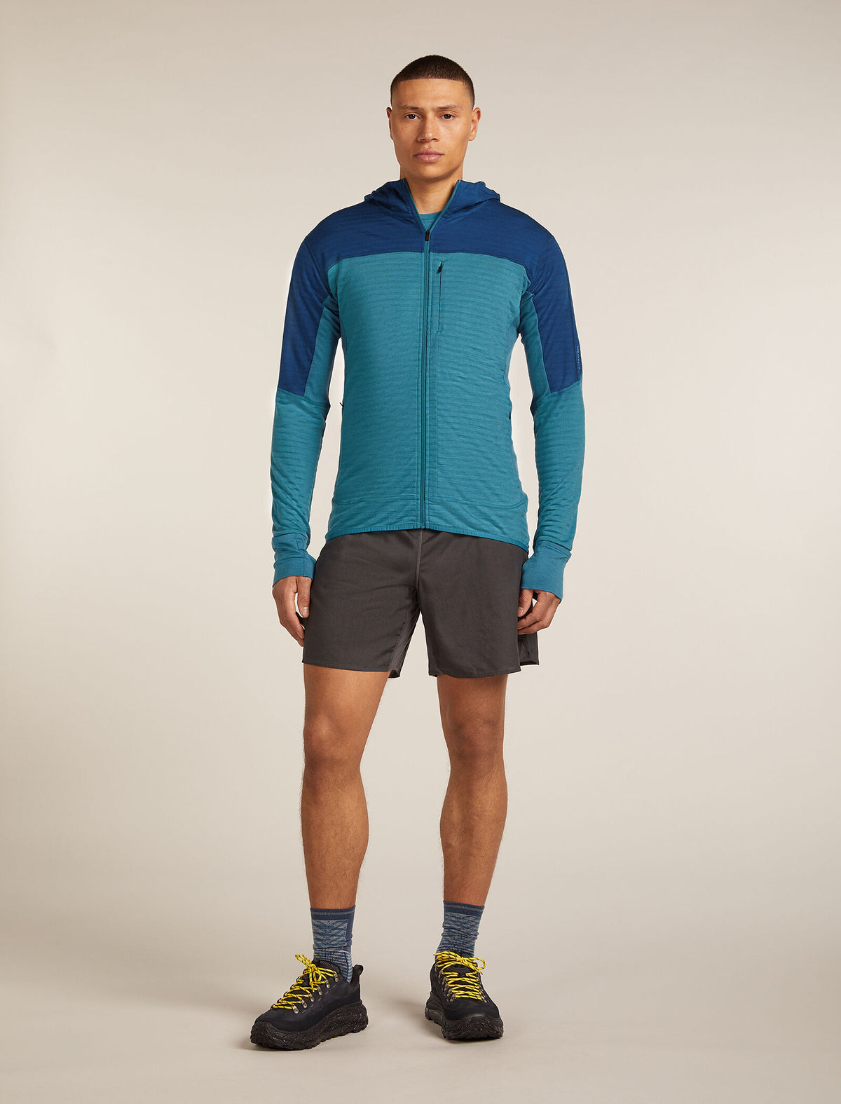 Merino Blend 300 RealFleece™ Descender Long Sleeve Zip Hoodie Topaz/Atlantis - 3